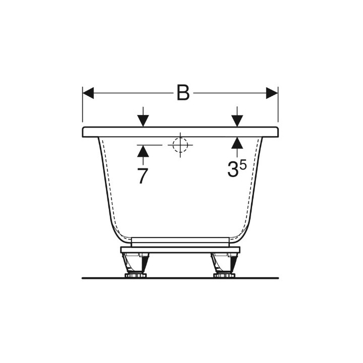 SELNOVA SQUARE Badewanne rechteckig 170x75 cm - weiß