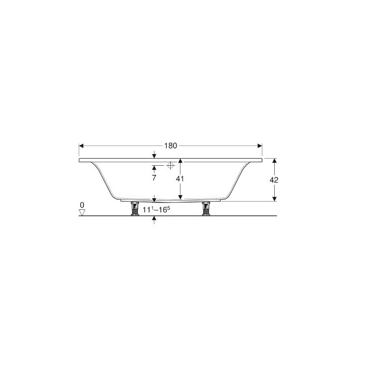 SELNOVA SQUARE Badewanne rechteckig 180x80 cm - weiß