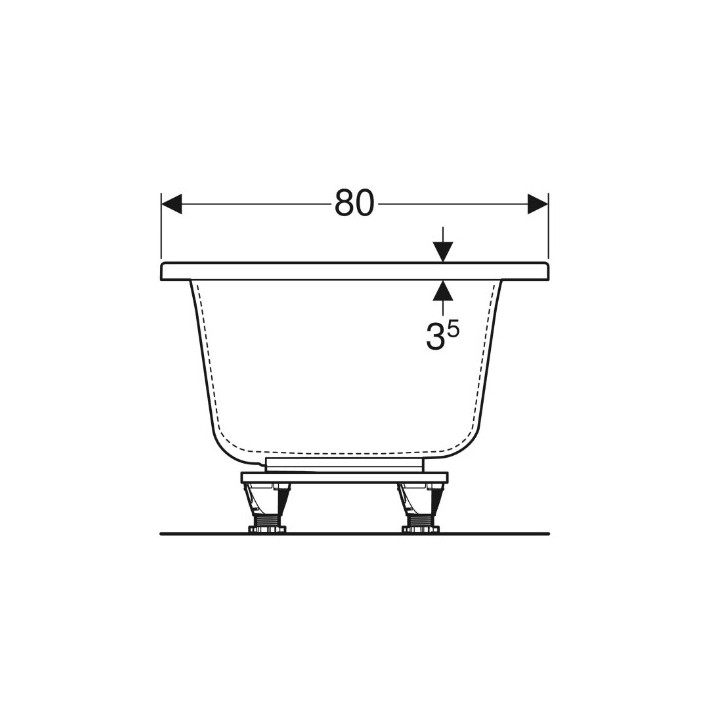 SELNOVA SQUARE Badewanne rechteckig 180x80 cm - weiß