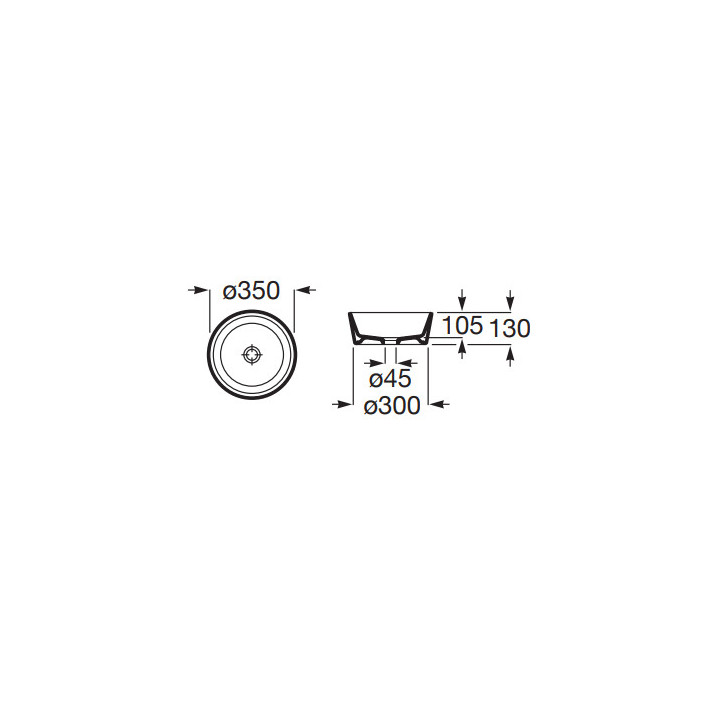 OPTICA Aufsatzwaschtisch ROUND CR 35 cm BIAŁY POŁYSK