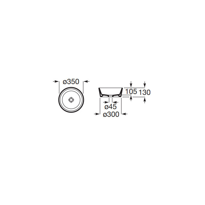 OPTICA Aufsatzwaschtisch ROUND CR 35 cm BIAŁY POŁYSK