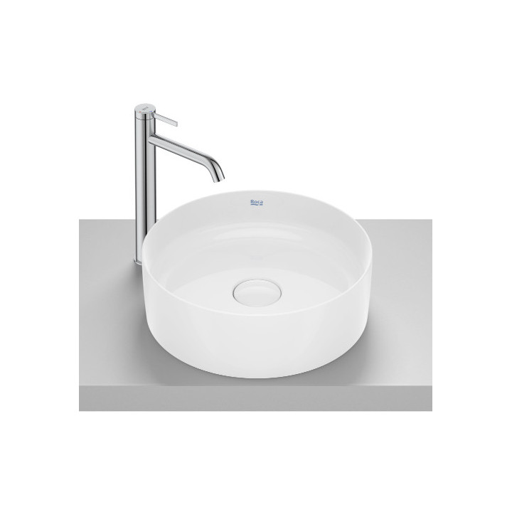 TERRA Aufsatzwaschtisch rund 39 cm Fineceramic® BIAŁY POŁYSK