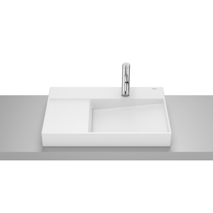 HORIZON Aufsatzwaschtisch VIEW 60x42 cm mit Hahnloch CZARNY MAT