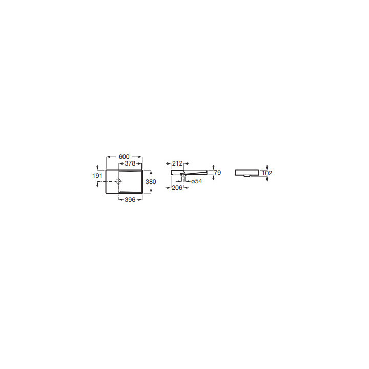 HORIZON Aufsatzwaschtisch DASH 60x38 cm CZARNY MAT