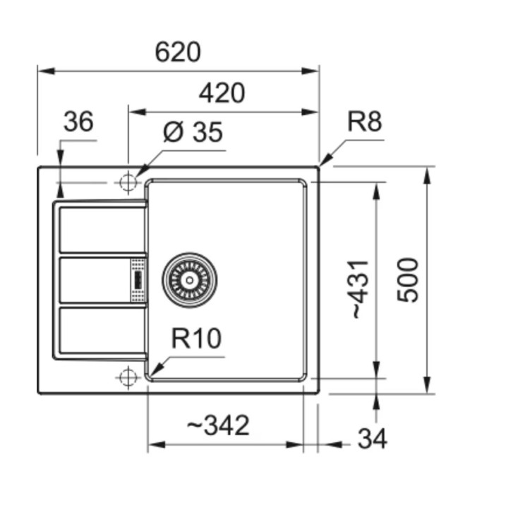 Zlewozmywak Franke Sirius 2.0 S2D Slim 611-62 Tectonite - Weiß polarny