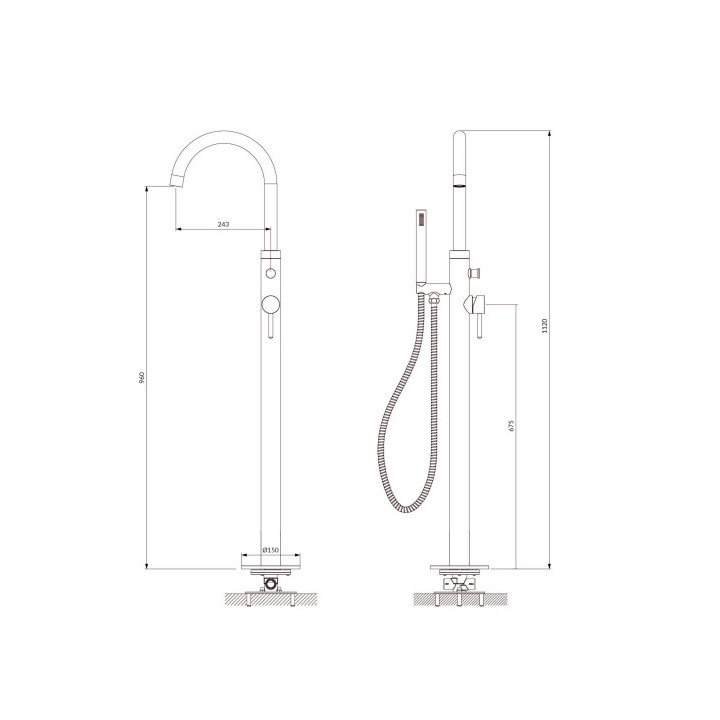 Y thermostatisch Duschsystem Aufputz-