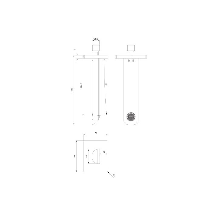 OMNIRES SACRAMENTO Auslauf Badewannen- - Chrom