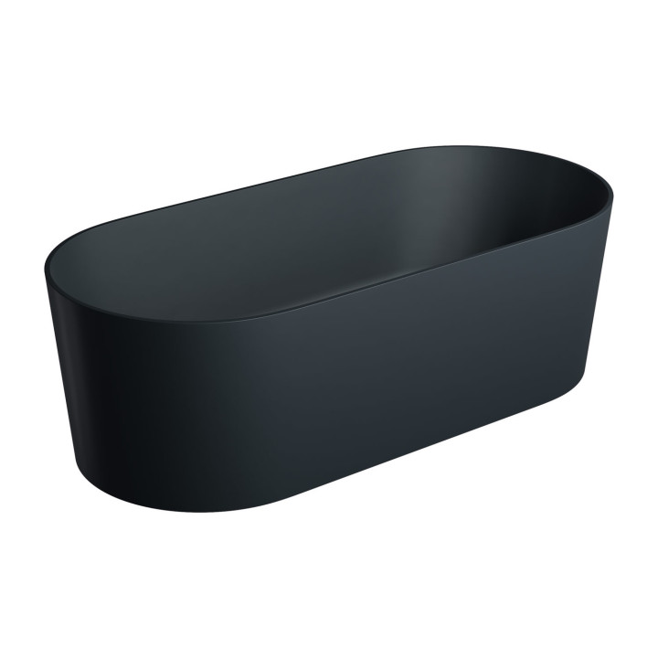Badewanne freistehend OMNIRES OVO M+, 160x75 cm, mit Siphon - midnight blue