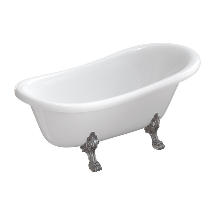 Badewanne freistehend OMNIRES ATENA COMFORT M+, 157 x77 cm - weiß Glanz