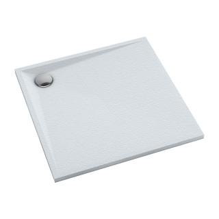 Duschwanne prysznicowy quadratisch OMNIRES STONE  ze strukturą kamienia, 80x80cm - weiß matt