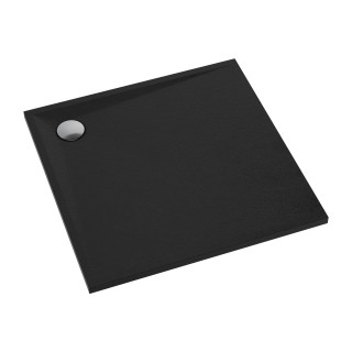 Duschwanne prysznicowy quadratisch OMNIRES STONE ze strukturą kamienia, 80x80cm - schwarz matt