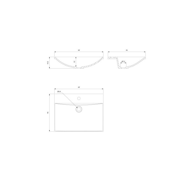 Waschtisch mit Unterschrank OMNIRES NAXOS M+, 60 x 46 cm - weiß Glanz 