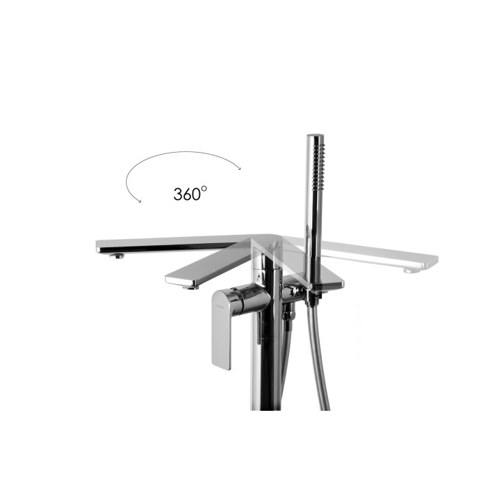 Wannenarmatur freistehend Corsan Trino - schwarz