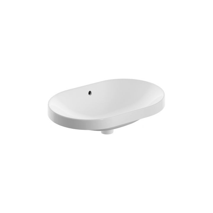 Geberit Variform Einbauwaschtisch, oval, 55cm, ohne Überlauf, ohne Hahnloch