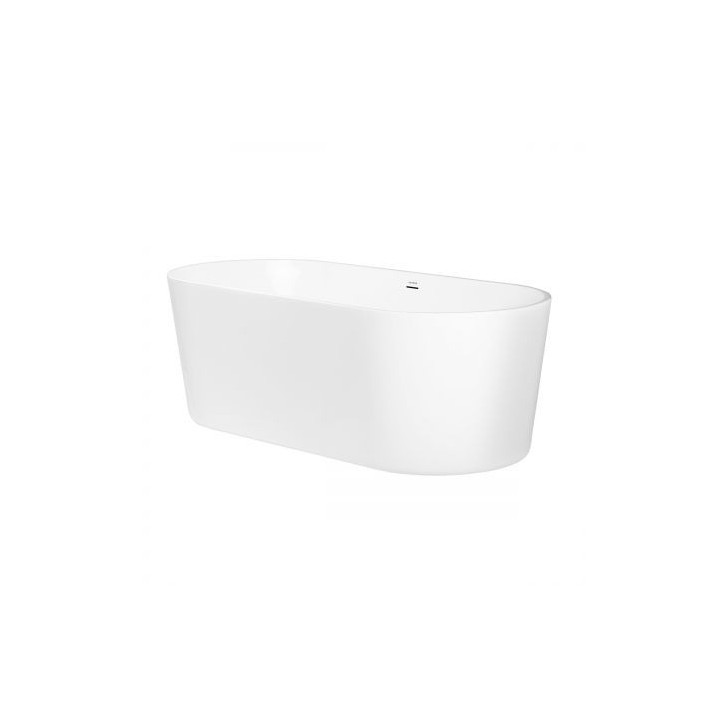 Oltens Gocta Badewanne freistehend 160x75 cm oval Acryl- - weiß