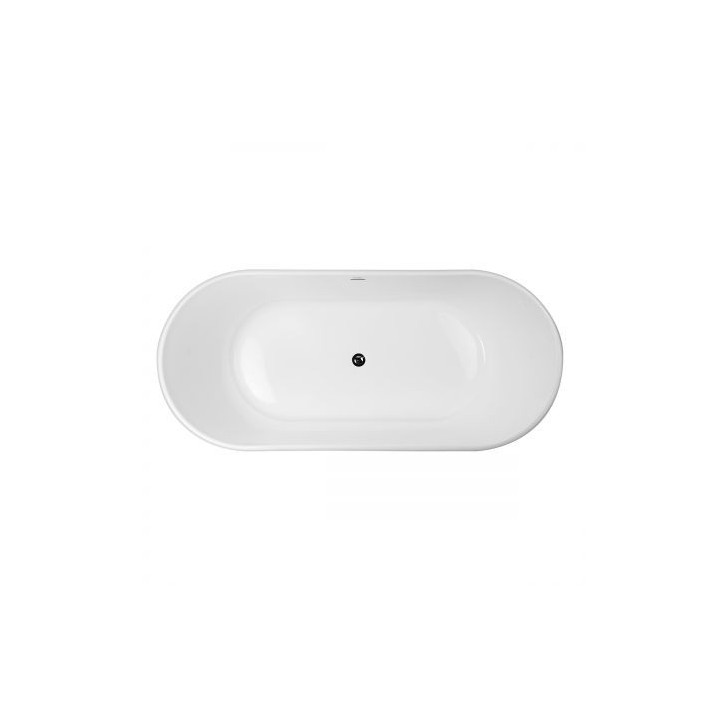 Oltens Gocta Badewanne freistehend 160x75 cm oval Acryl- - weiß