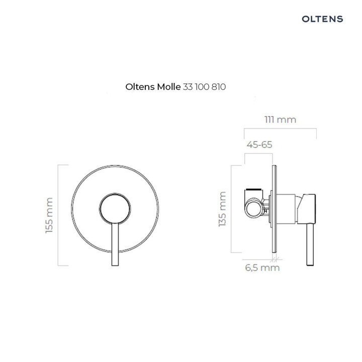Oltens Molle baterie Dusch- Unterputz - złota