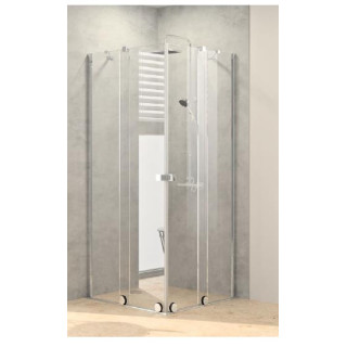 Tür Schiebe- Huppe Xtensa pure Walk-In 900 1-teilig mit Festsegment, Halterung rechts, Glas transparent Anti-Plaque, profil Blac