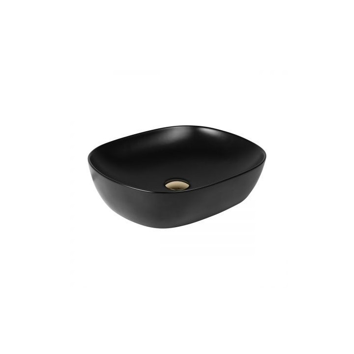 Oltens Hamnes Waschtisch 49x39,5 cm Aufsatz oval - schwarz matt