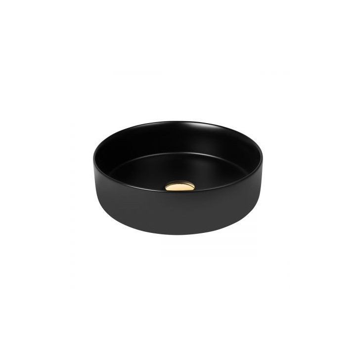 Oltens Lagde Waschtisch 35,5 cm Aufsatz rund - schwarz matt