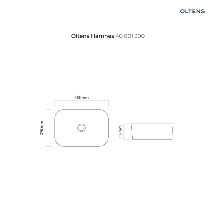 Oltens Hamnes Waschtisch 46,5x37,5cm Aufsatz oval mit Schicht SmartClean - schwarz matt