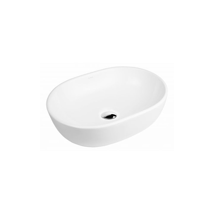 Oltens Hamnes Waschtisch 47,5x34 cm Aufsatz oval mit Schicht SmartClean - weiß