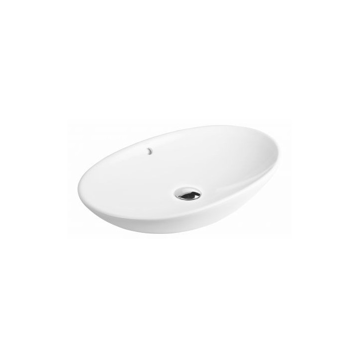 Oltens Sogne Waschtisch 63x42 cm Aufsatz oval mit Schicht SmartClean - weiß 