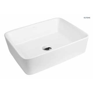 Oltens Forde Waschtisch 48x37 cm Aufsatz rechteckig mit Schicht SmartClean - weiß 