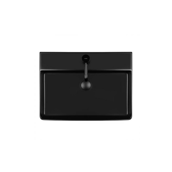 Oltens Duve Waschtisch 60x42 cm Aufsatz rechteckig - schwarz matt