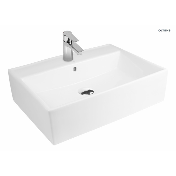 Oltens Hyls Waschtisch 58,5x44 cm Aufsatz rechteckig - weiß