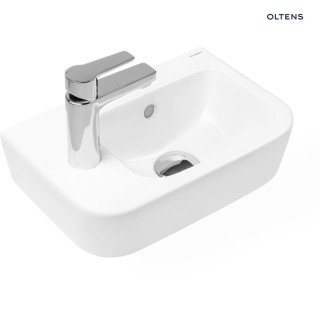 Oltens Vernal Waschtisch 37x24,5 cm hängend links mit Schicht SmartClean - weiß