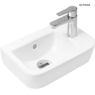 Oltens Vernal Waschtisch 37x24,5 cm cm hängend rechts mit Schicht SmartClean - weiß