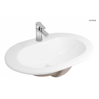 Oltens Asta Waschtisch 55x42 cm Einbau- oval mit Schicht SmartClean - weiß