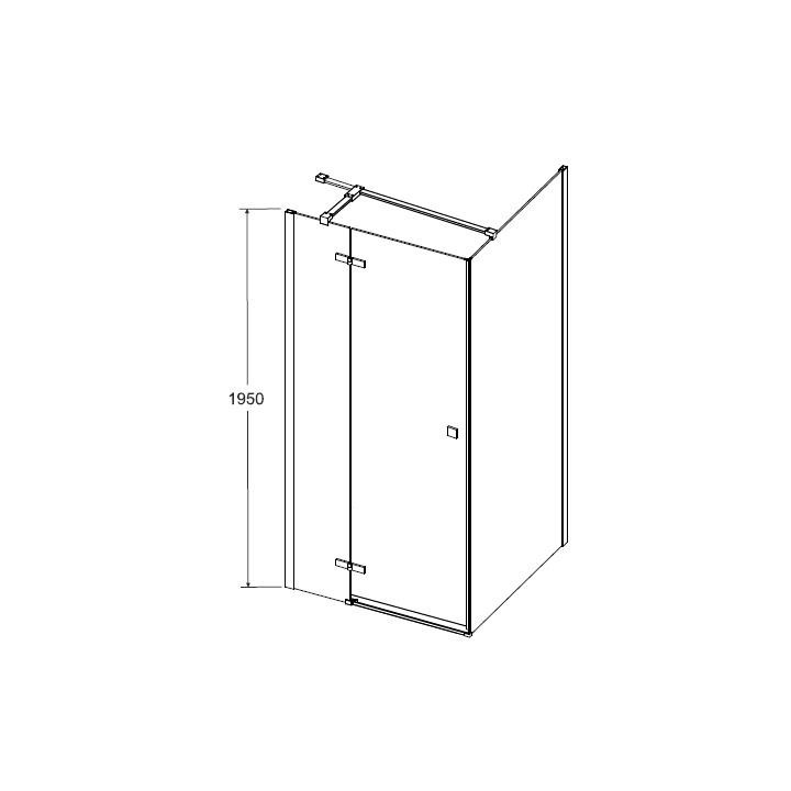 Duschkabine rechteckig Besco Pixa, 100x80cm, links, Glas transparent, profil Chrom