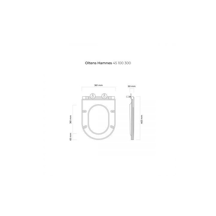 Set Oltens Hamnes Becken WC hängend PureRim  mit WC-Sitz mit Softclosing Ovan Slim - schwarz 
