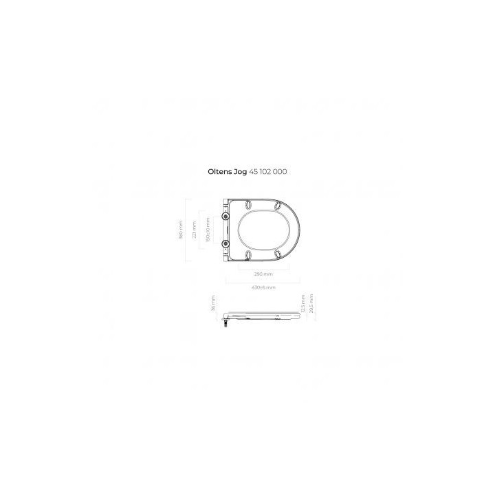 Oltens Jog WC-Sitz hart mit Softclosing Slim - weiß