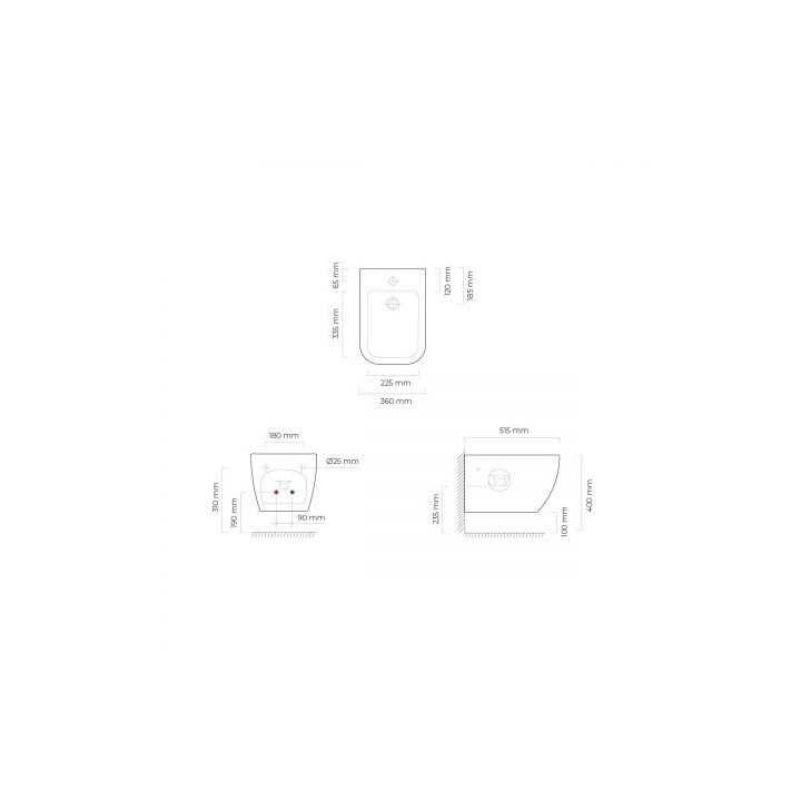 Oltens Vernal Bidet hängend mit Schicht SmartClean - weiß 