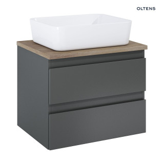 Oltens Vernal Schrank 60 cm Unterbau- grafit matt mit Tisch Eiche