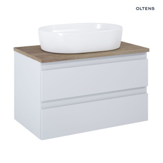 Oltens Vernal Schrank 80cm Unterbau- szary matt mit Tisch Eiche