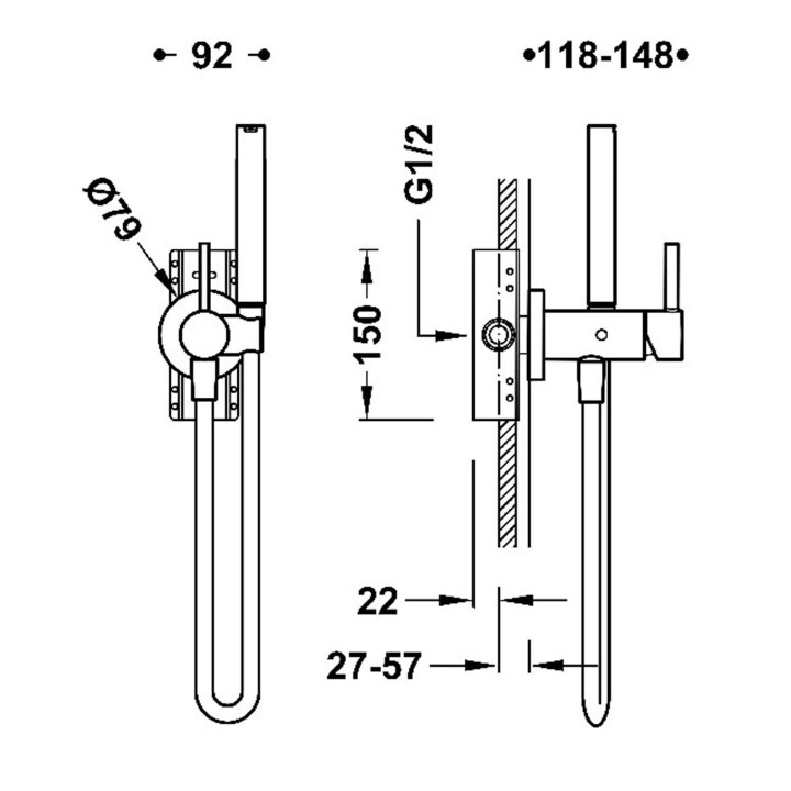 TRES Unterputzarmatur für Bidet lub WC mit Mischer