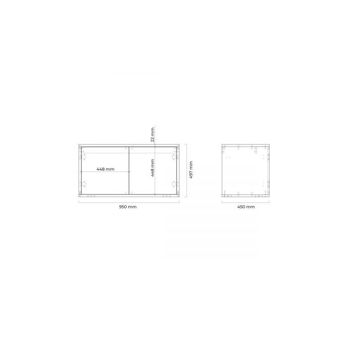 Oltens Hedvig Schrank 95 cm Unterbau- hängend schwarz matt/Eiche natural mit Ablage