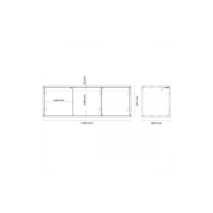 Oltens Hedvig Schrank 140 cm Unterbau- hängend schwarz matt/Eiche natural mit Ablage