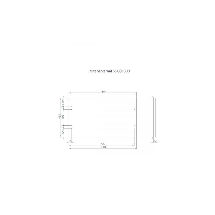 Oltens Vernal blat 80 cm naszafkowy - weiß Glanz