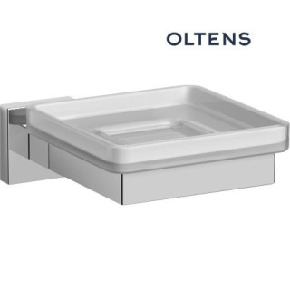 Oltens Tved Seifenschale mit Griff - Glas szronione/Chrom