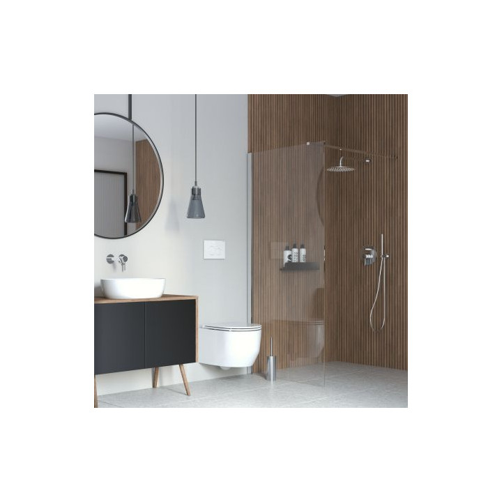 Oltens Bo Duschwand Walk-In 90 cm profil schwarz matt