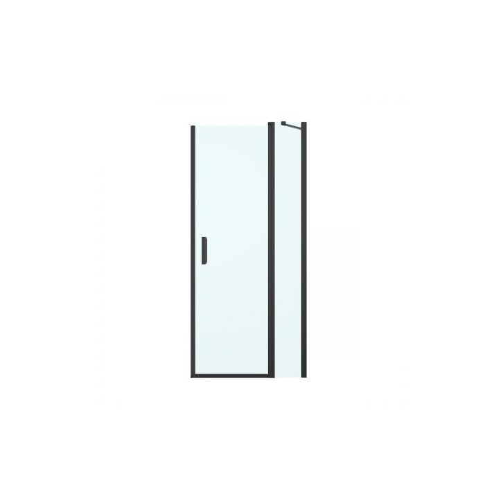 Oltens Verdal Duschkabine 120x80 cm rechteckig schwarz matt/Glas transparent Tür mit Wand