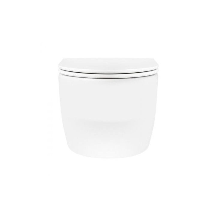 Oltens Holsted Becken WC hängend PureRim mit Sitz mit Softclosing - weiß