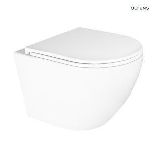 Oltens Holsted Becken WC hängend PureRim SamrtClean mit Sitz mit Softclosing - weiß 