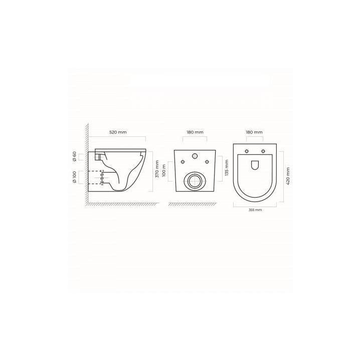 Oltens Hamnes Stille Wand-WC WC PureRim SmartClean - weiß