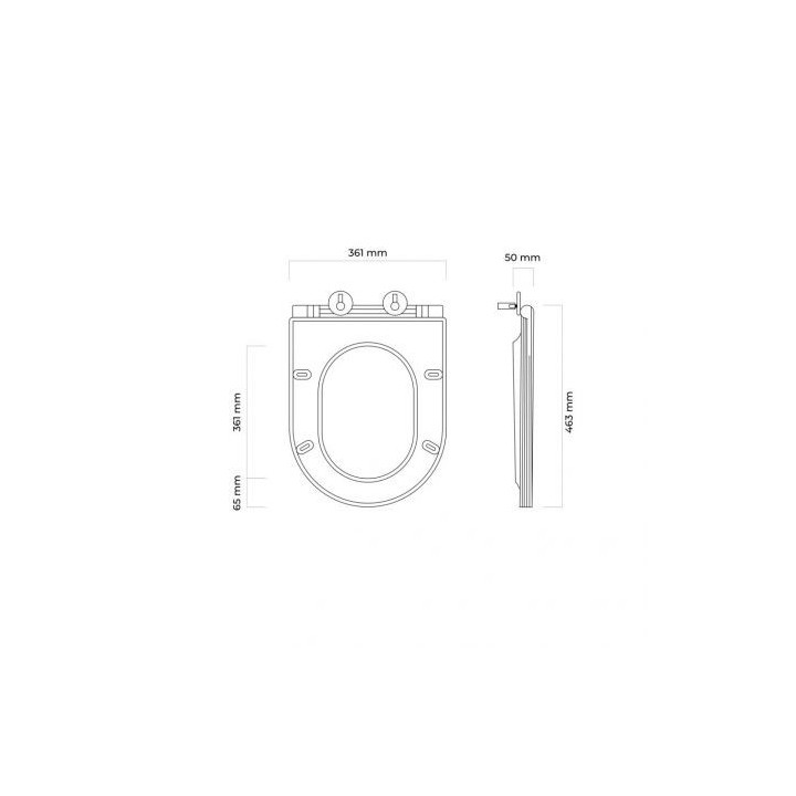 Set Oltens Hamnes Stille Becken WC hängend PureRim mit WC-Sitz mit Softclosing Ovan Slim